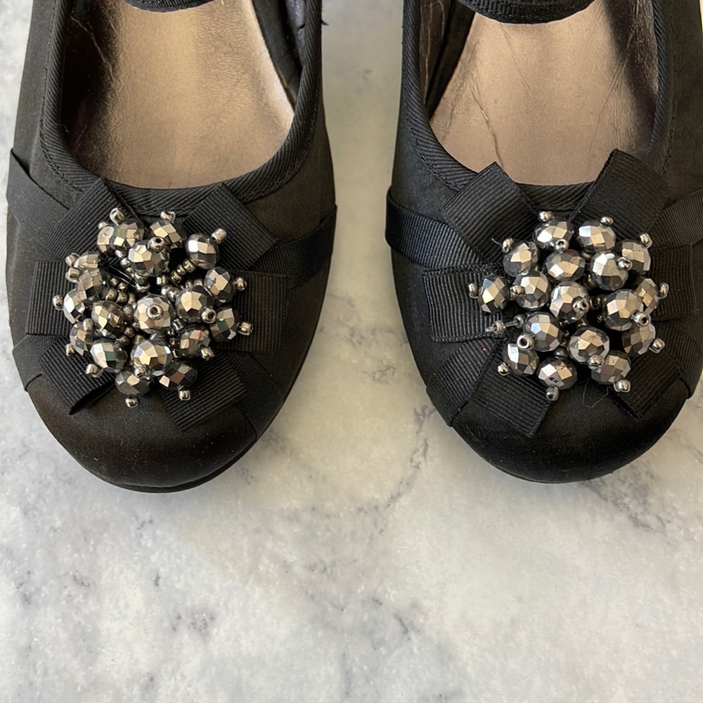 KENNETH COLE REACTION Black Silver Embellished Rhinestones Buckle Heels Shoes 5 - Picture 7 of 7